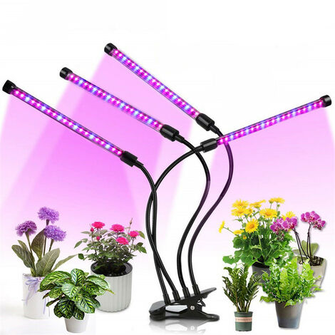 Succulentes Lampe de Plante 9 Luminosité Spectre Complet Lampe pour Plante avec Minuterie 3 Modes Interieur Plante 80 LEDs Lampe de Croissance 360° Adjustable Agrafe pour Semis Fleur 