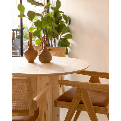Table à manger ronde Bloom naturel