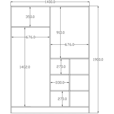 BERGEN Sliding Door White Wardrobe
