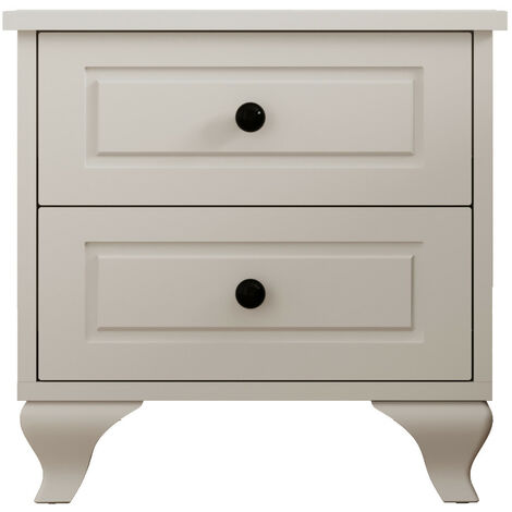 MAISON 2 Drawer Bedside Table White   59657468 1 