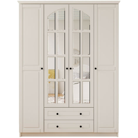 4 door 2 online drawer mirrored wardrobe