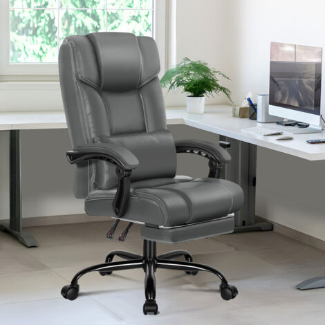 ELFORDSON Office Chair with XL Lumbar Cushion, Computer Desk Chair with ...