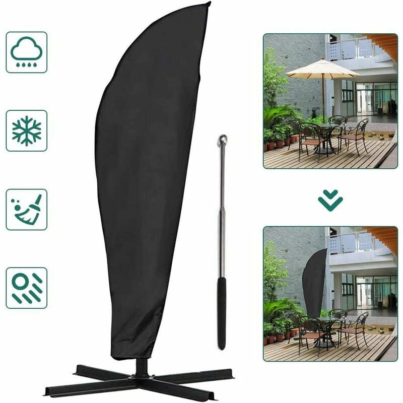 Housse de protection pour parasol double avec tige, housses pour écran de  jardin avec