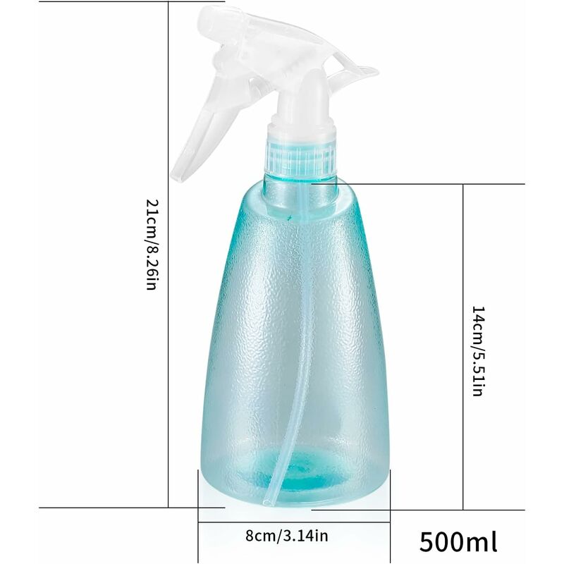 JiatuA 500 ML Flacon Spray Vide, Lot de 2 Vaporisateur Pompe Vide en  Plastique Conteneur de Bouteille pour Plante, Cheveux, Nettoyage, Jardinage  - Transparent : : Cuisine et Maison