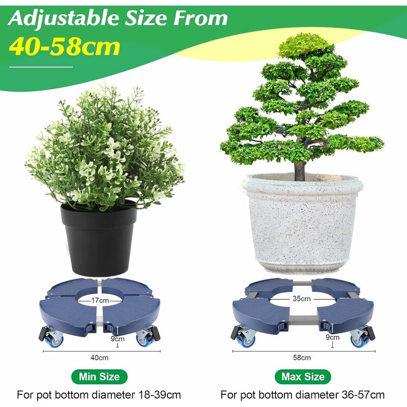Support plantes à Roulettes Flora Roll Strong 40 cm, plateau roulant pour  plantes lourdes Nortène, achat/