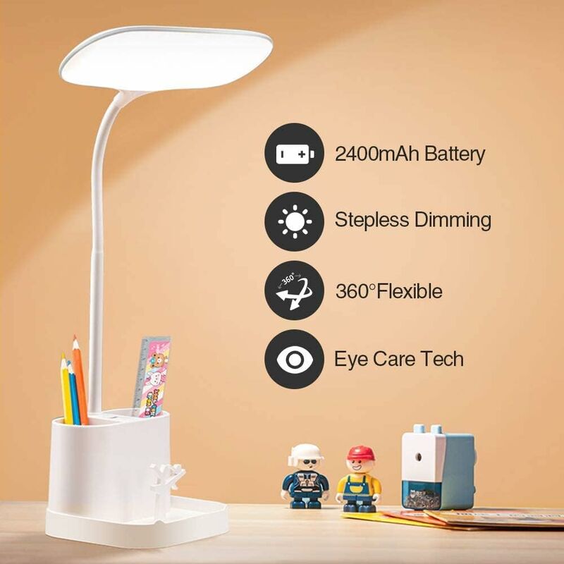 Achetez Lampe de Bureau LED CO3 Avec Lampe de Commande Tactile de Lampe de  Poche Lampe Rechargeable de Lecture Pliable Dimmable Rechargeable - Blanche  de Chine