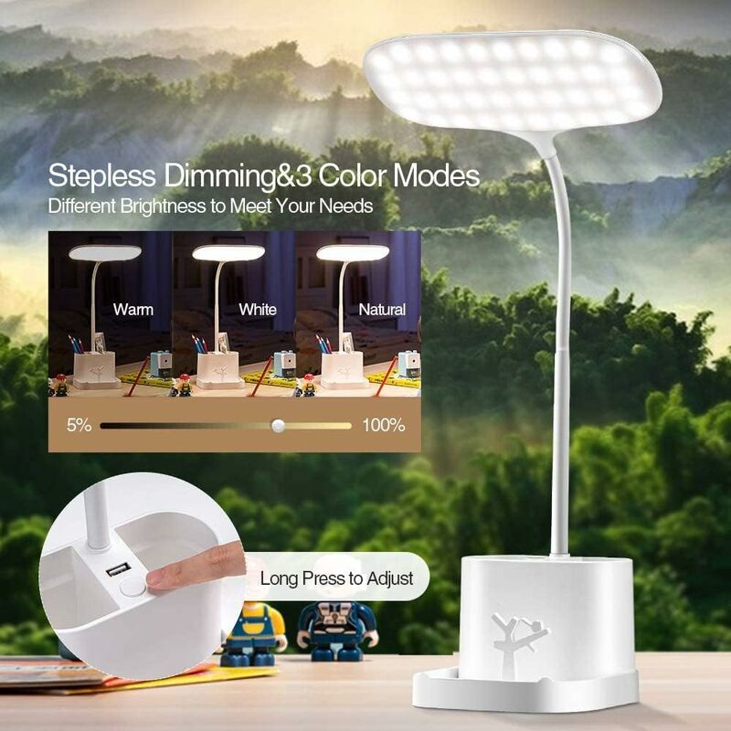 Achetez Lampe de Bureau LED CO3 Avec Lampe de Commande Tactile de Lampe de  Poche Lampe Rechargeable de Lecture Pliable Dimmable Rechargeable - Blanche  de Chine