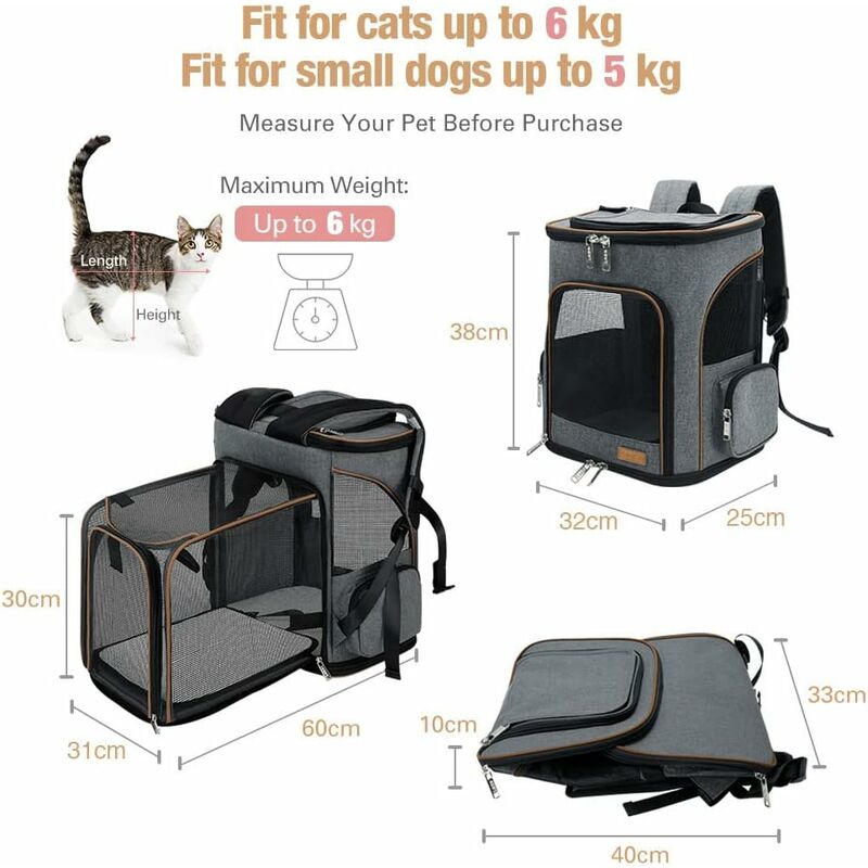 Sac À Dos De Transport Pour Chien - Respirant - Imperméable - Pour Petits  Chiens Et Chats - Sac À Dos De Transport Réglable [x432] - Cdiscount