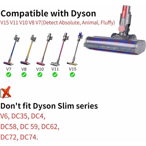Brosse Compatible pour Dyson V7 V8 V10 V11 V15, Brosse Turbo de Nettoyage à  Entraînement Direct