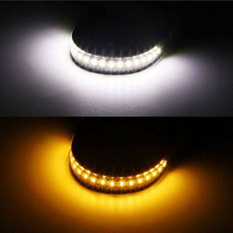 Acheter 15cm 36-LED Moto LED fourche clignotant bande lumière DRL Flexible  blanc ambre clignotant Moto lampe clignotant anneau