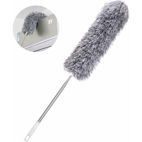 Plumeau Poussière Télescopique 254Cm, Tete De Loup Telescopique Microfibre  Pliable Flexible Poignée En Acier Inoxydable, Lavable