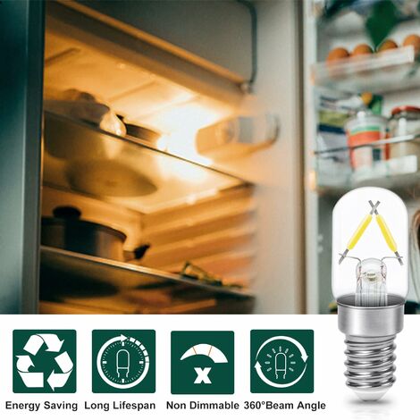 Ampoule LED E14 pour Réfrigérateur,Blanc Chaud 2700K,250LM,2W équivalent à  25W, Réfrigérateur,Frigo,Lampe de Sel,Lustre Cristal,Lampes de,Machine a  Coudre,Nuit,ampoule hotte,Non Dimable : : Luminaires et Éclairage