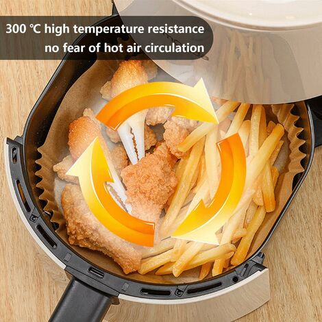 Lot de 50 Papier cuisson pour Air Fryer Anti-adhésif qualité alimentaire
