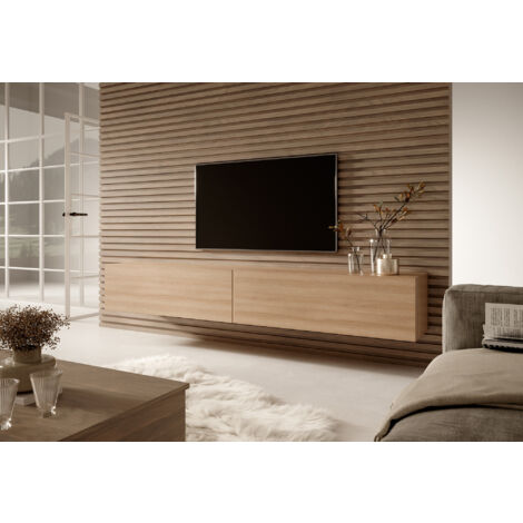 Selsey BISIRA - Meuble TV 200 cm - Chêne Linberg
