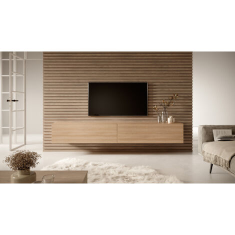 Selsey BISIRA - Meuble TV 200 cm - Chêne Linberg