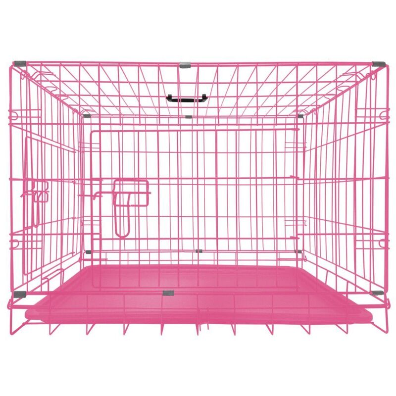 Folding Dog Crate Metal Dog Kennel Puppy Cage 30 inch Large Dog