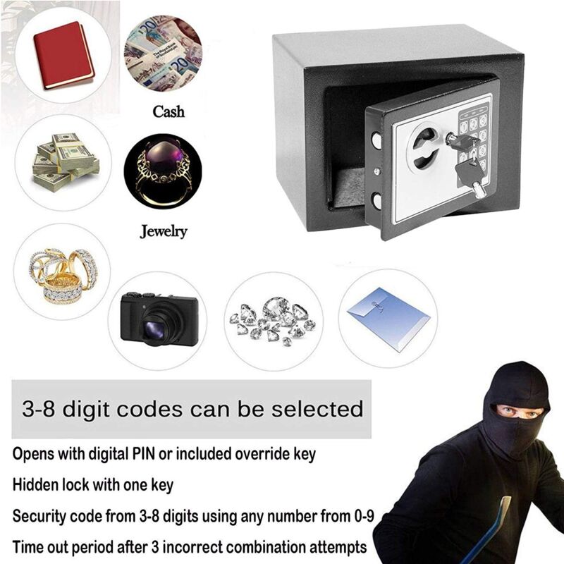Joosen Safe Box,1 Cubic Feet Gun Money Pistols Handgun Document
