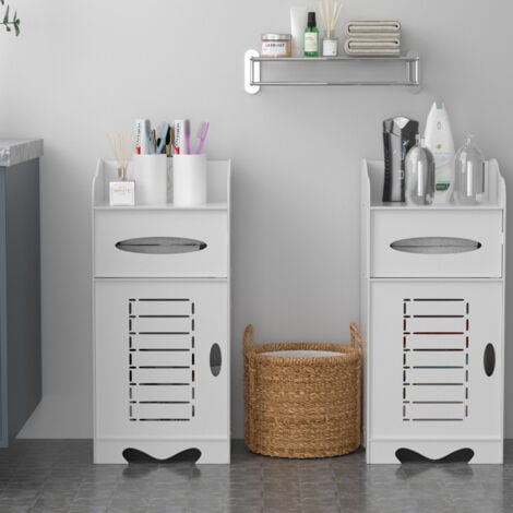 Bathroom Storage Shelv Floor Standing Waterproof Cabinet White Robust Furniture Toilet Racking Organizer Tall Cupboard