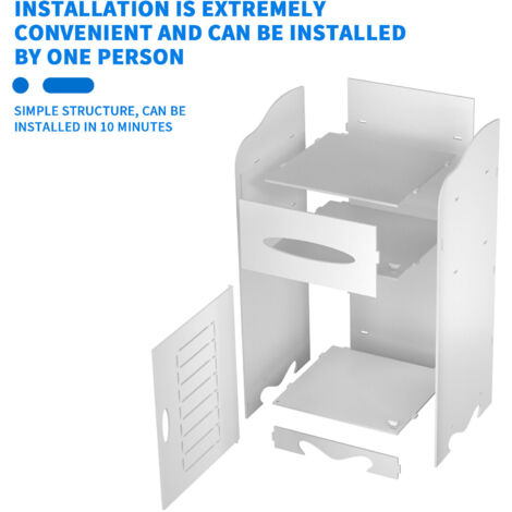 Bathroom Storage Shelv Floor Standing Waterproof Cabinet White Robust Furniture Toilet Racking Organizer Tall Cupboard