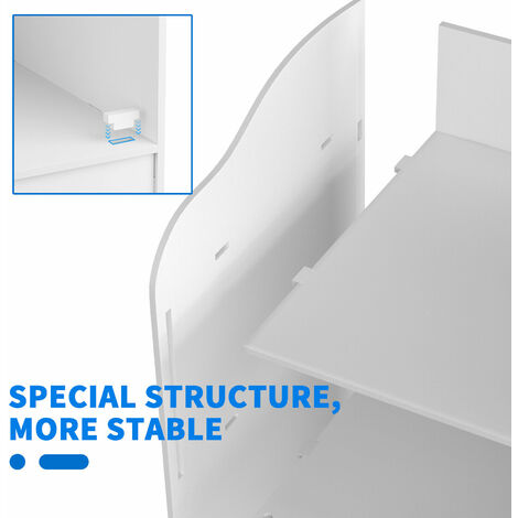 Bathroom Storage Shelv Floor Standing Waterproof Cabinet White Robust Furniture Toilet Racking Organizer Tall Cupboard