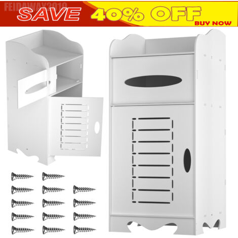 Bathroom Floor Cabinet Storage Shelf Unit With 1 Drawer 1 Door 2 Shelves Free Standing Cupboard for Bathroom Living Room Porch (1/5)