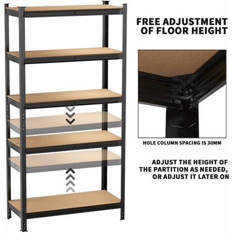 Warehouse 5 Tier Racking Shelf Heavy Duty Steel Garage Shelving Unit Garden Shed Shelving RED