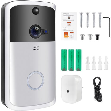 Video Doorbell Camera with Chime, Wireless Smart with Free Cloud Storage,  PIR Motion Detection, 2-Way
