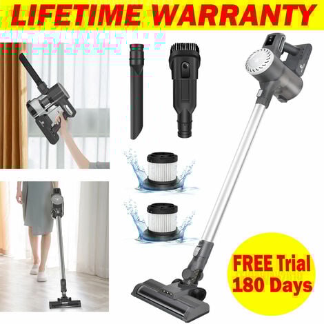 Cordless Vacuum Cleaner with 2000m mAh Battery Powerful Stick Vacuum with 2 Mode Suction 0.4L Dust Cup Rechargeable Carpet Cleaner Portable
