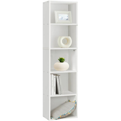 5 Cube Bookcase Shelf Wooden Display Storage Rack Free Standing Shelf Unit White