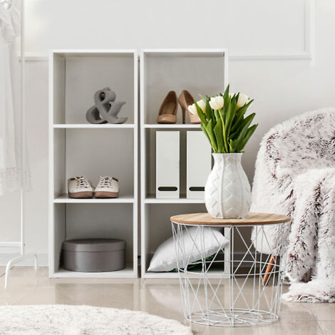3 Tier Bookshelf Bookcase Wooden Shelving Display Storage Unit Office Living Room Furniture (1/5)