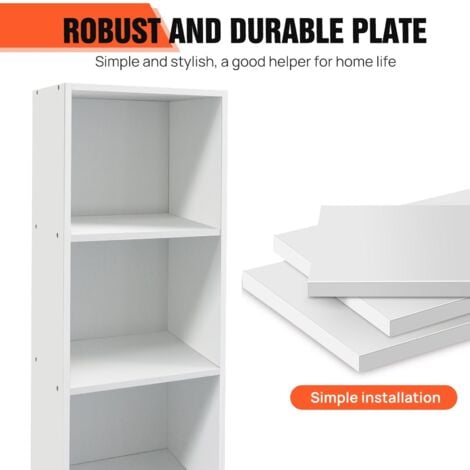 Wooden 4 Cube Storage Shelf Organizer Bookcase Cabinet Bookshelf for Home, Office, Bedroom, Living Room, 9-Cube, White