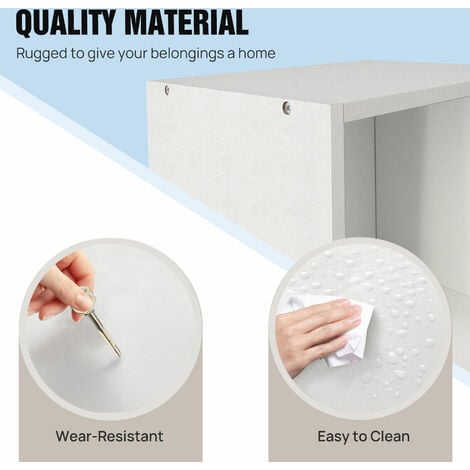 Bathroom Floor Storage Cabinet 5-Tiers, Multi-Use DIY Free Standing Storage Cube Shelf for Books, Toys, Clothes, Tools, Each cube is