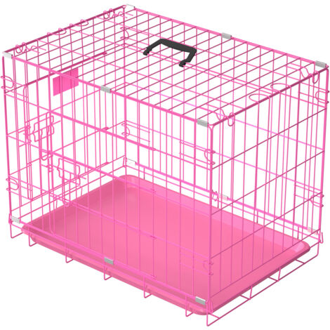 Dog Crate Large Dog Cage Puppy Pet Cage with 2 Doors Easy Clean ... - Large Plastic Pvc Tub Dog Crate For Easy Cleaning