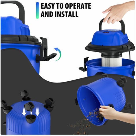 Heavy Duty 2000W Wet & Dry Vacuum Cleaner Vacuuming Stainless Steel Tank Tub