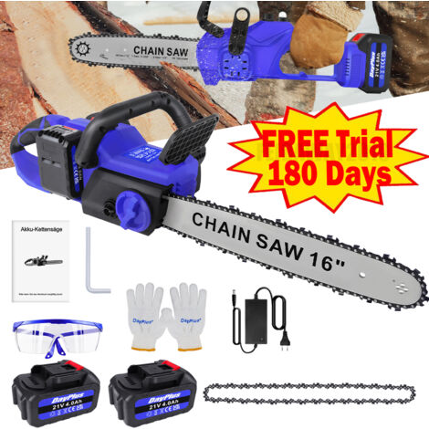 16'' 36V Electric Chainsaw Cordless Brushless Wood Cutting Tree Pruning Battery