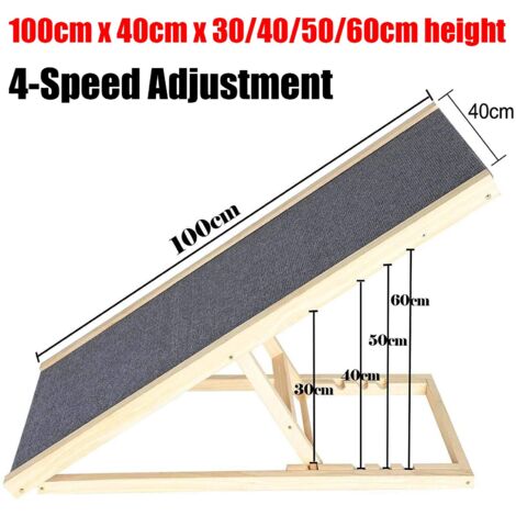 Suteck Wooden Adjustable Dog Ramp, Foldng Portable Pet Ramp For All - View #6