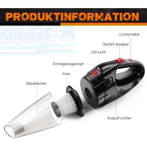 Cordless Vacuum Cleaner Car Handheld Vaccum Mini Power Suction USB Rechargeable