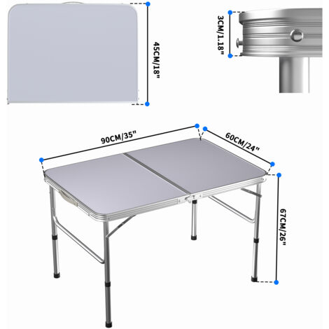 Folding Aluminum Camping Table Portable Outdoor Garden Picnic BBQ Cooking Table