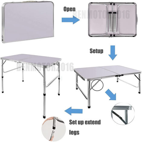 Folding Aluminum Camping Table Portable Outdoor Garden Picnic BBQ Cooking Table