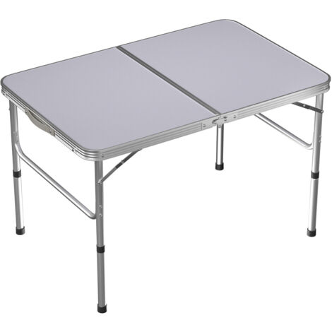 Folding Aluminum Table Catering Camping Trestle BBQ Adjustable Height Backyard (1/5)