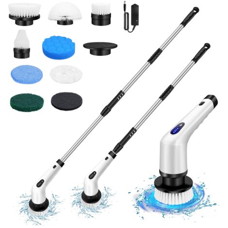 Electric Spin Scrubber Turbo Scrub Cleaning Brush Cordless Chargeable 10 Heads