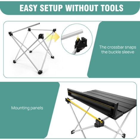 Folding Camping Table Aluminium Picnic Portable Adjustable Party BBQ Outdoor NEW