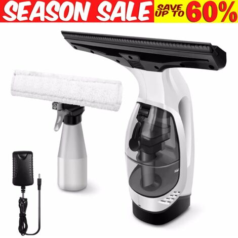 Cordless Window Cleaning Brush Glass Wiper Vacuum Cleaner Squeegee Scraper Tool (1/5)