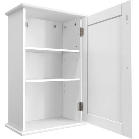 Bathroom Cabinet Wall Mounted Waterproof MDF Door Storage Cupboard Furniture