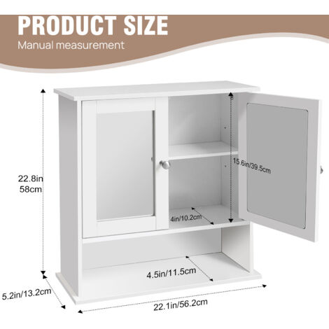 Wooden Furniture Wall Mirror Cabinet Bathroom Storage Unit Cabinet Shelf Toilet