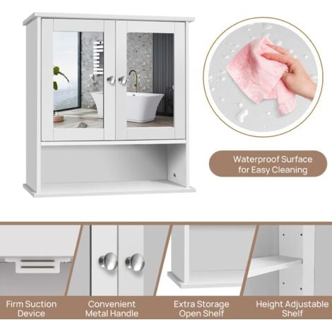Wooden Furniture Wall Mirror Cabinet Bathroom Storage Unit Cabinet Shelf Toilet