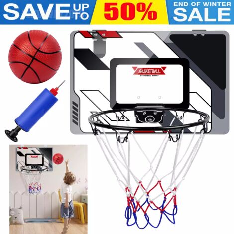 Kids Basketball Hoop PVC Backboard Pump & Ball Indoor Outdoor Sports Game Play