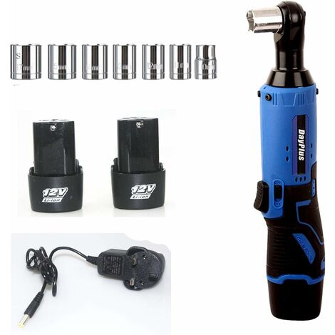 Cordless Ratchet Wrench Kit 3/8" Square Drive Electric Tool with 2-Pack 1500mAh Batteries 7Pcs Sockets LED Work Light, 40Nm 230RPM Speed Electric Wrench for Mechanical Maintenance Repair DIY Tasks (1/5)