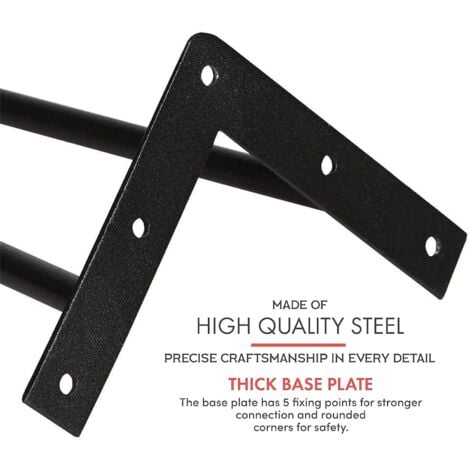 28 inch Metal Table Legs 71cm Black Steel Hairpin Table Leg Sturdy 3 Rod Mid Century Modern Furniture Industrial Style 10mm for Desk Dining Table DIY Furniture with Protector Feet & Screws (Set of 4)