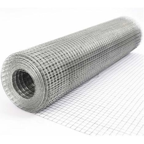 Welded Mesh Wire, Fence, 15M Galvanised Steel Garden Netting, 1��x1 hole Livestock Fencing Roll for Chickens, Rabbits, Dogs, Window Guards Vegetable Protection for Indoor or Outdoor (2 x 49FT) (1/5)